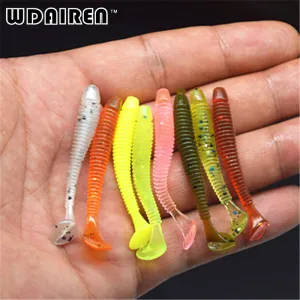 10Pcs/lot 0.7g 5cm Worm Soft Lures Fishing Pesca Fish Peche Wobblers Tackle Leurre Souple Isca Artificial Soft Baits Carp