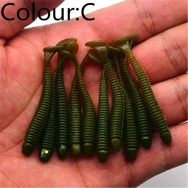 10Pcs/lot 0.7g 5cm Worm Soft Lures Fishing Pesca Fish Peche Wobblers Tackle Leurre Souple Isca Artificial Soft Baits Carp