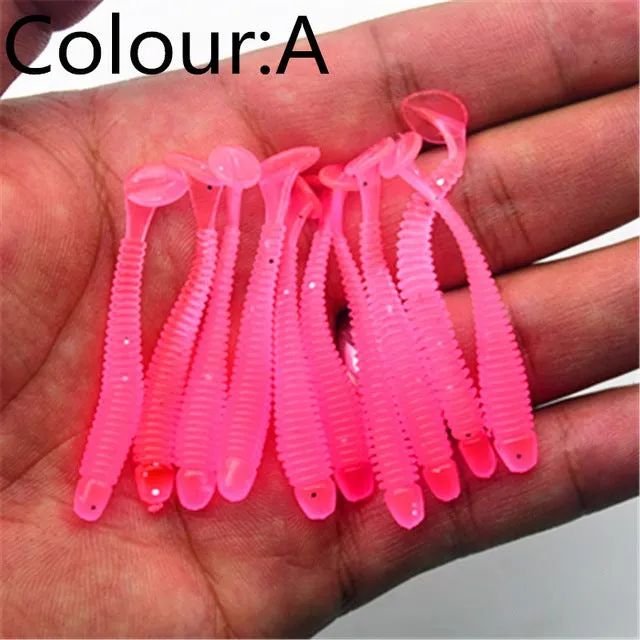 10Pcs/lot 0.7g 5cm Worm Soft Lures Fishing Pesca Fish Peche Wobblers Tackle Leurre Souple Isca Artificial Soft Baits Carp