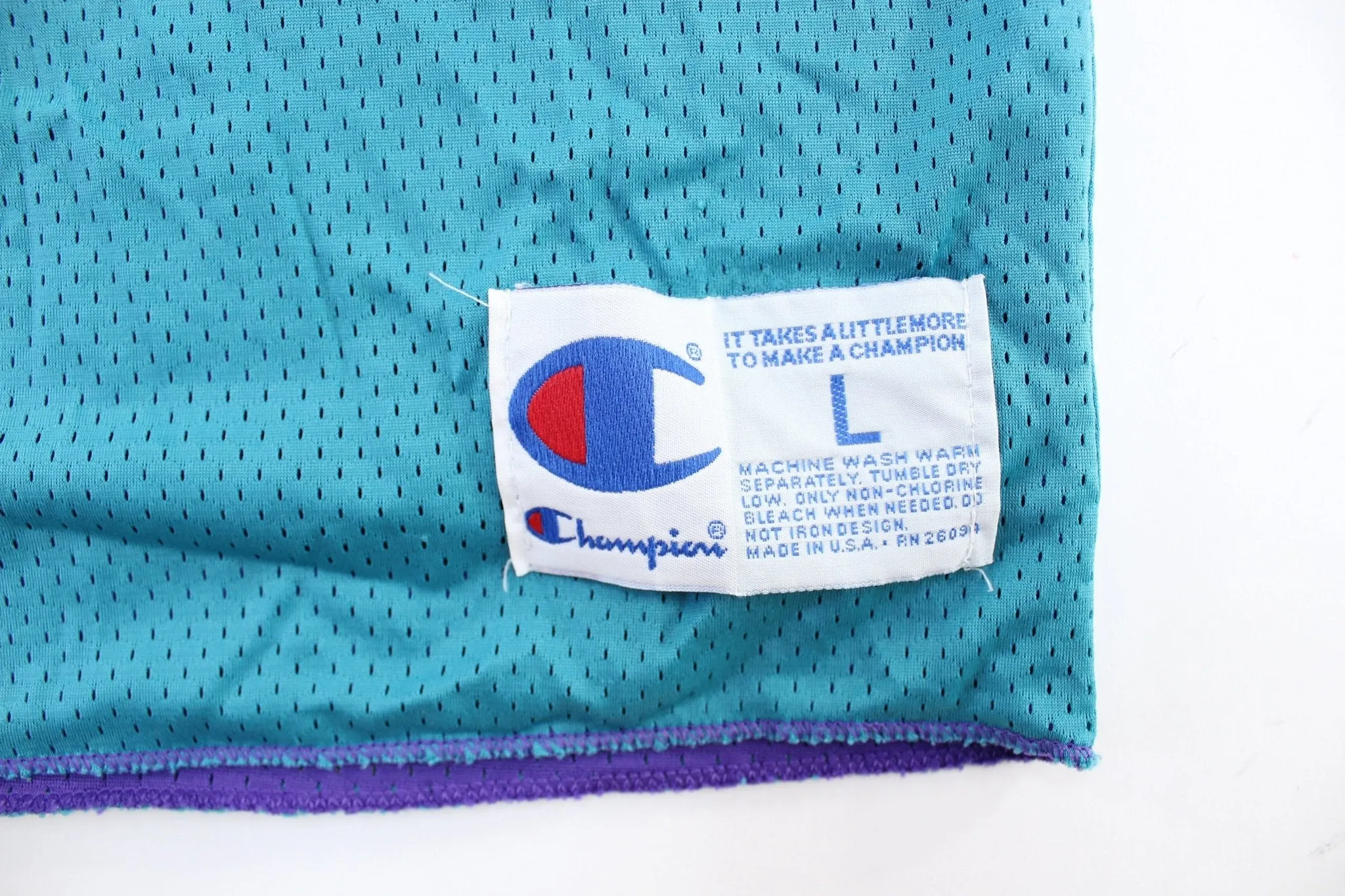 90's Champion Logo Charlotte Hornets Practice Jersey