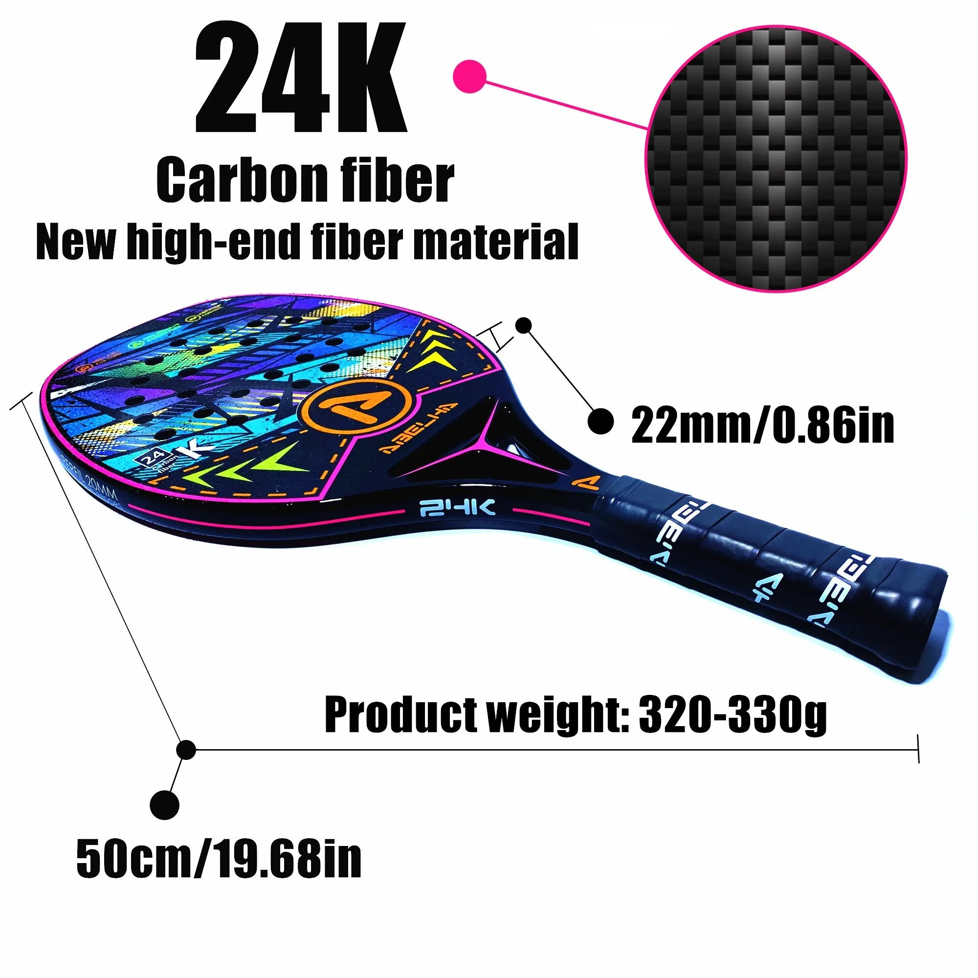 ABELHA 24K carbon fiber beach racket