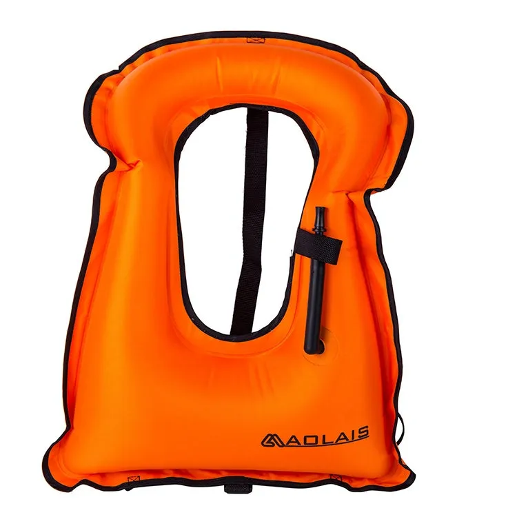 Adult Portable Snorkeling Buoyancy Inflatable Vest Life Jacket Swimming Equipment, Size:650*450mm (Orange)