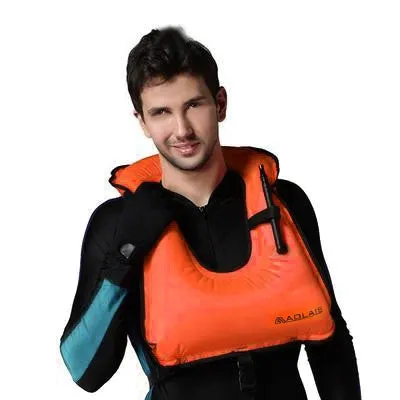 Adult Portable Snorkeling Buoyancy Inflatable Vest Life Jacket Swimming Equipment, Size:650*450mm (Orange)