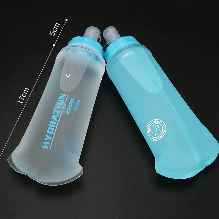 AFISHTOUR TPU Outdoor Sports Soft Water Bag Marathon Water Bottle Folding Water Bag, Capacity: 300ml (Blue)