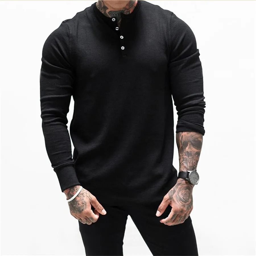 Aidase  Mens Summer gyms Workout Fitness T-shirt Bodybuilding Slim Shirts printed O-neck Long sleeves cotton Tee Tops clothing