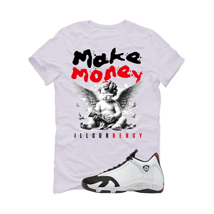 Air Jordan 14 Black Toe White T-Shirt (Make Money)| illcurrency