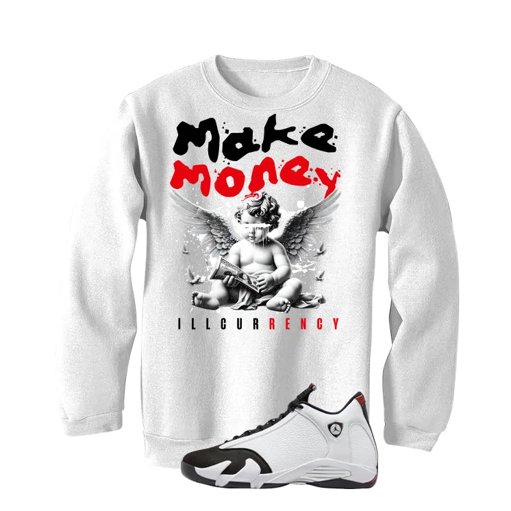 Air Jordan 14 Black Toe White T-Shirt (Make Money)| illcurrency