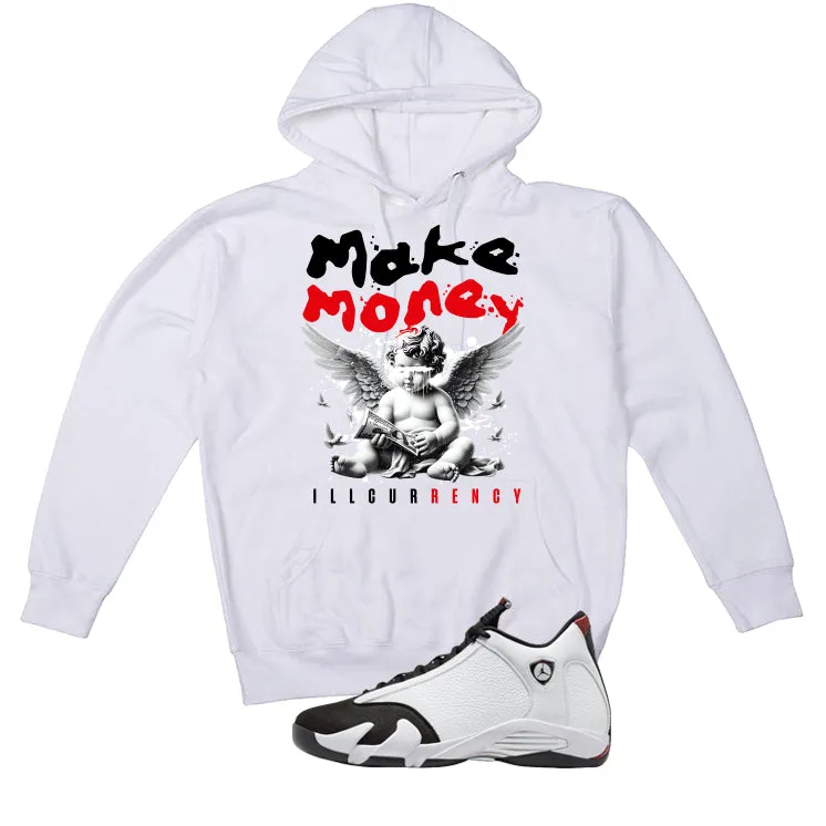 Air Jordan 14 Black Toe White T-Shirt (Make Money)| illcurrency