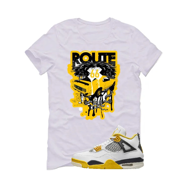 Air Jordan 4 WNNS “Vivid Sulfur” | illcurrency White T-Shirt (Route 66 Vintage car)