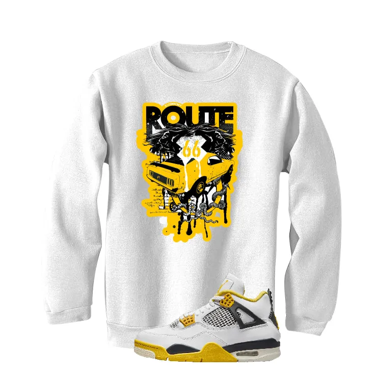 Air Jordan 4 WNNS “Vivid Sulfur” | illcurrency White T-Shirt (Route 66 Vintage car)