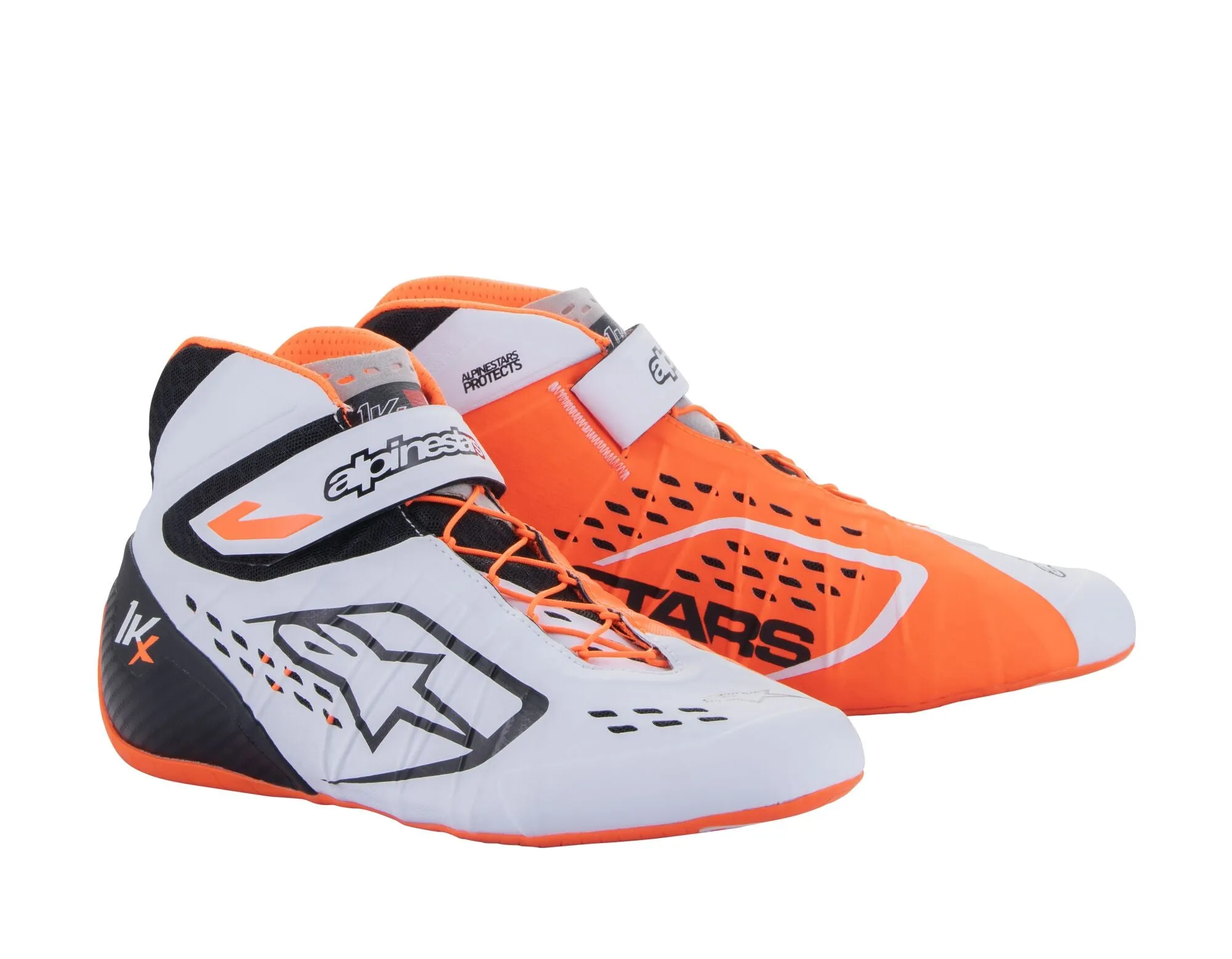 ALPINESTARS 2712123_2041_11,5 Karting shoes TECH-1 KX V2, white/orange fluo/black, Size 45