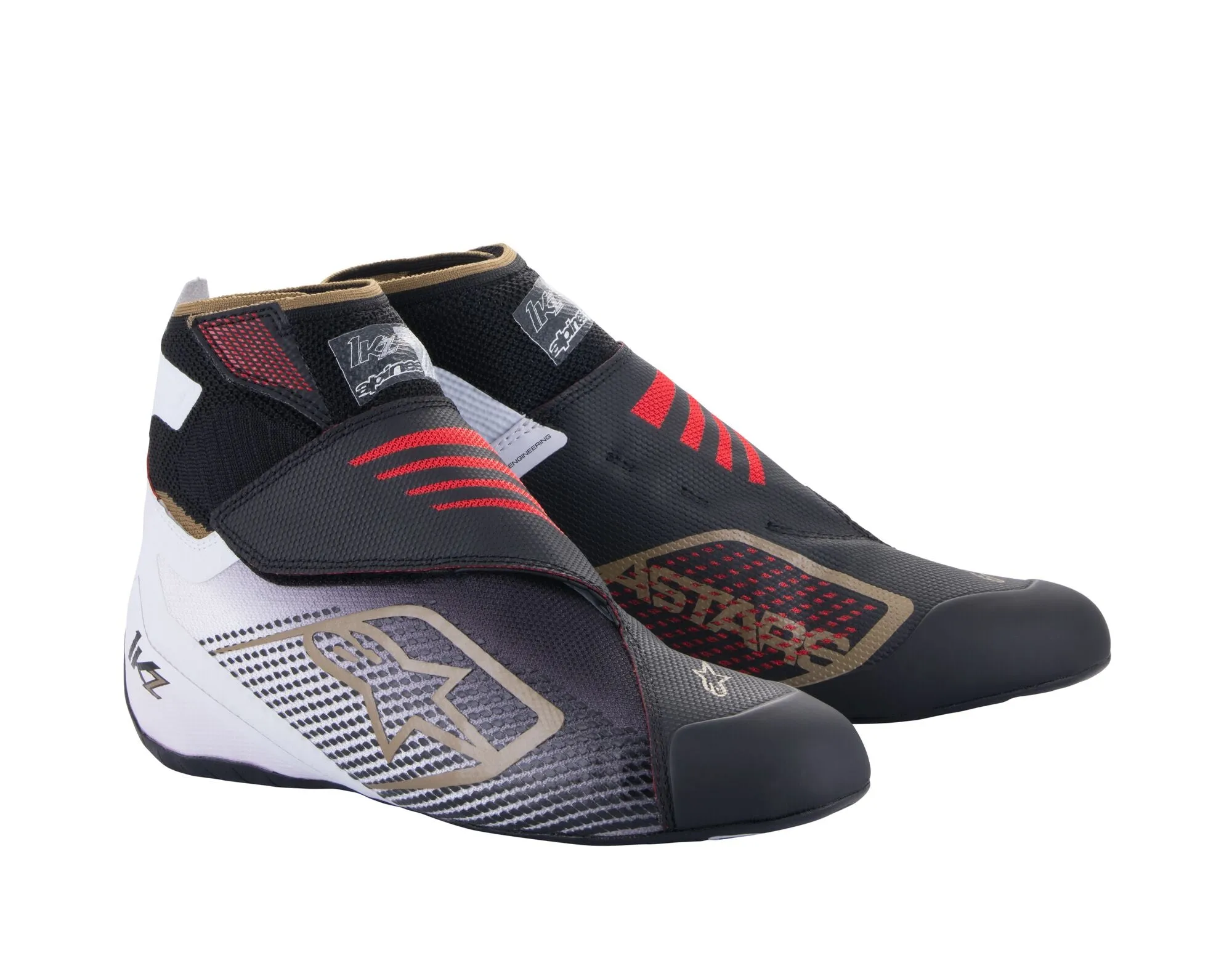 ALPINESTARS 2713023_1059_11 Karting shoes TECH-1 KZ V2, black/white/gold, Size 44