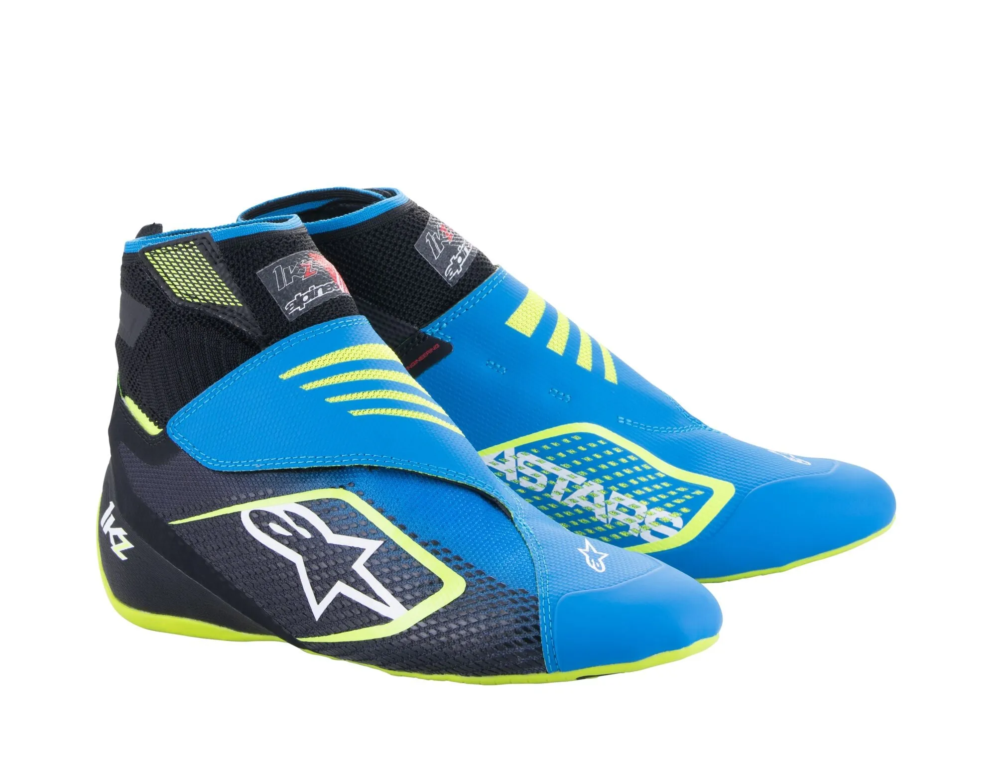 ALPINESTARS 2713023_1795_10 Karting shoes TECH-1 KZ V2, black/enamel blue/yellow fluo, Size 43