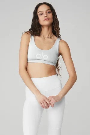 Ambient Logo Bra - Athletic Heather Grey/White