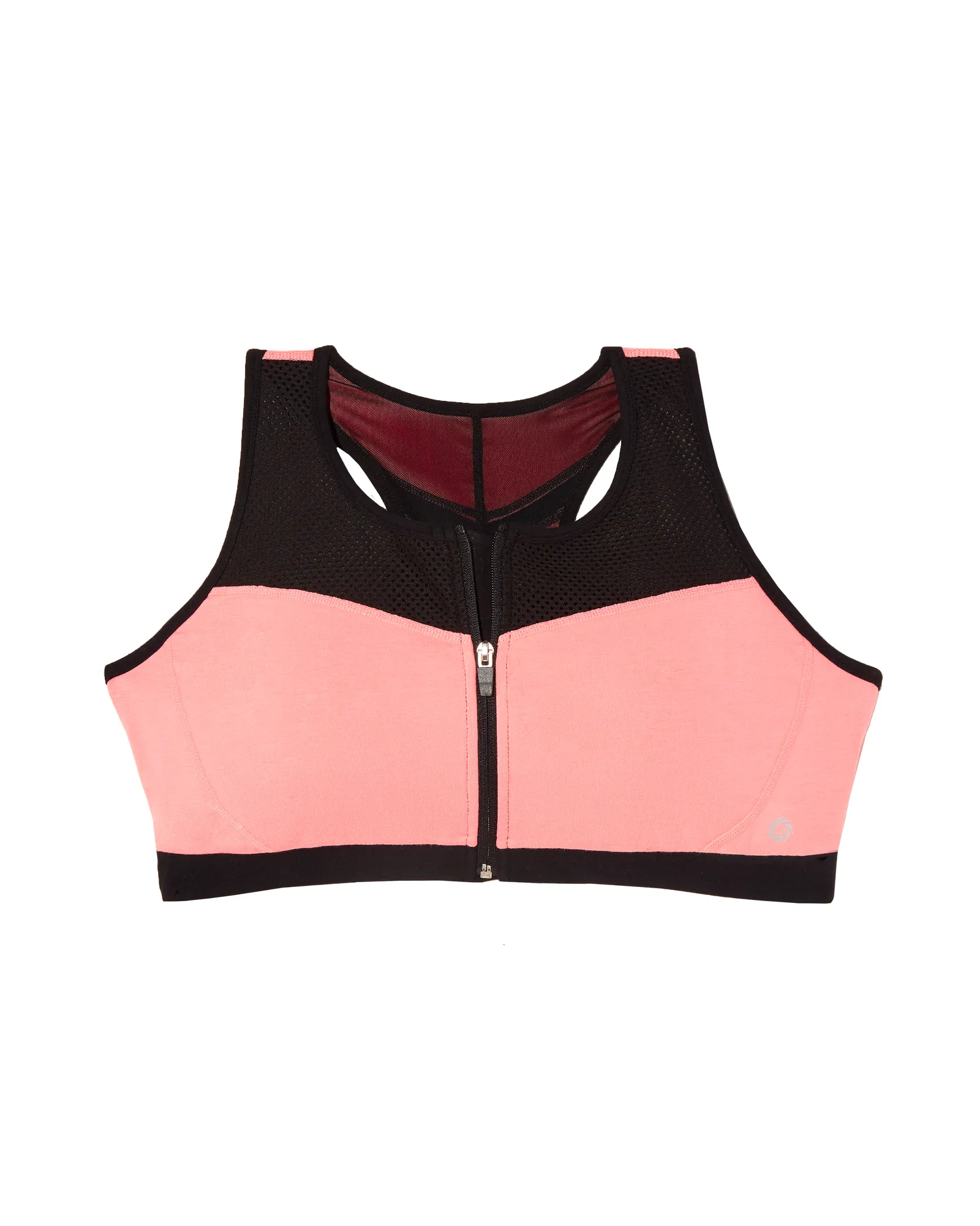 Amur Zip Front Sports Bra | Peach / Black