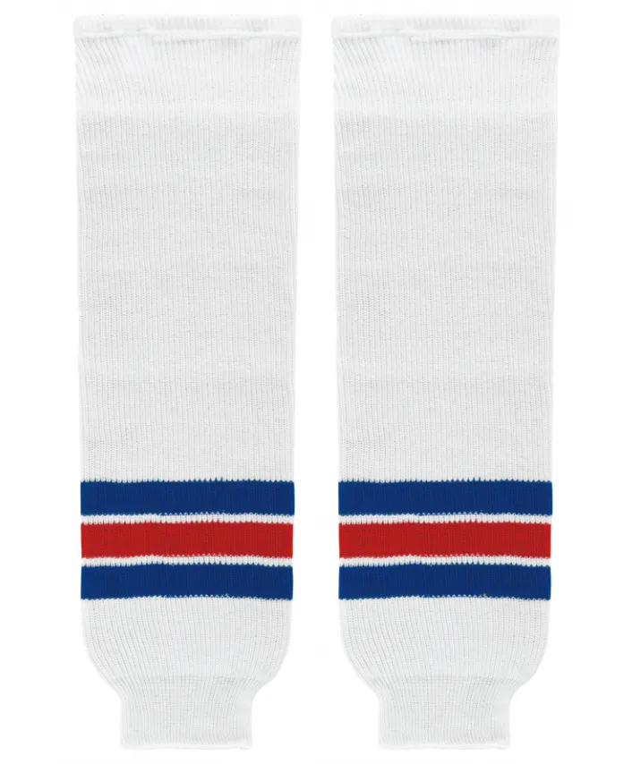 Athletic Knit (AK) HS630-313 Kitchener Rangers White Knit Ice Hockey Socks