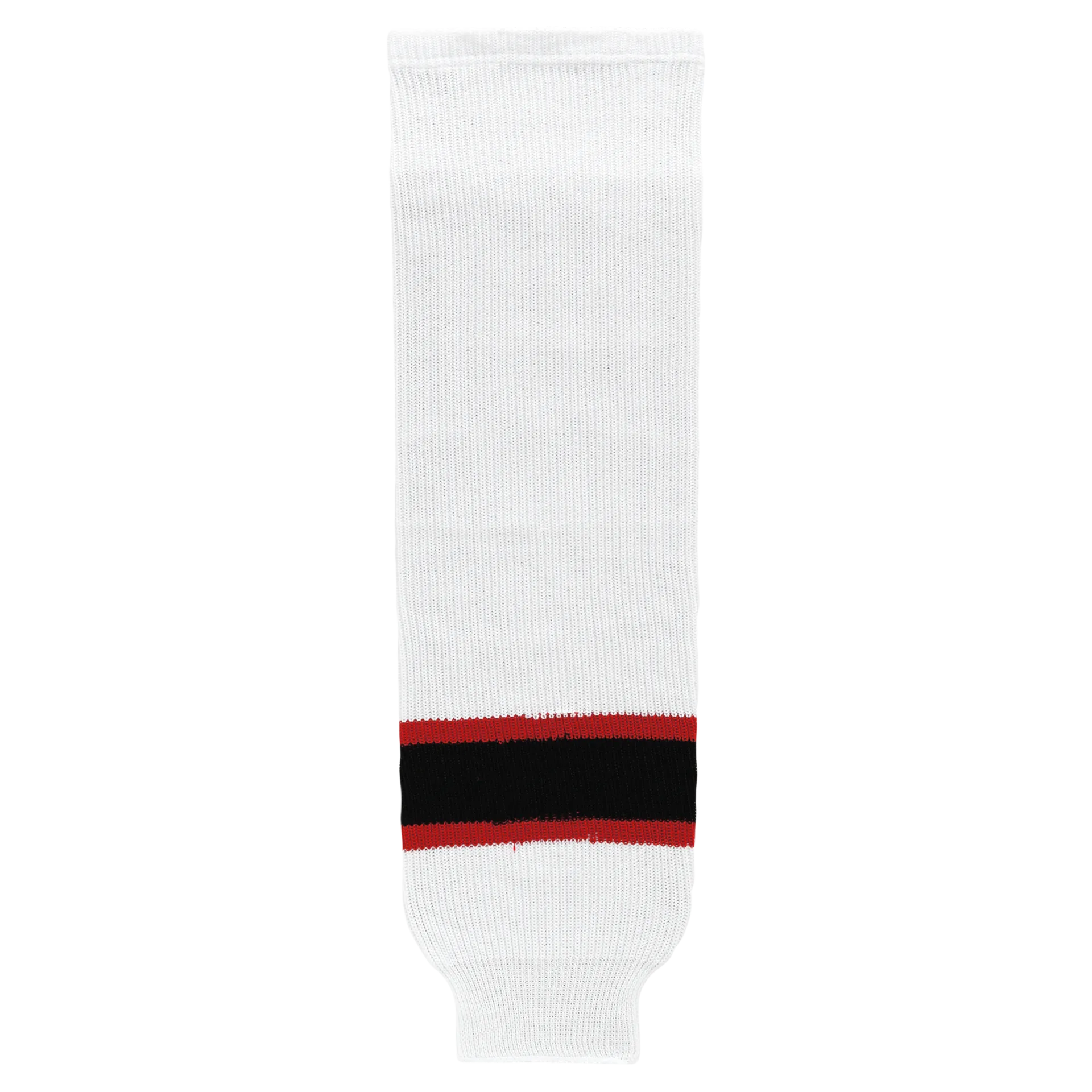 Athletic Knit (AK) HS630-367 New Jersey Devils White Knit Ice Hockey Socks