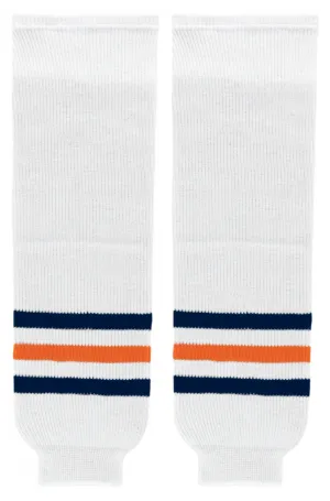 Athletic Knit (AK) HS630-371 2017 Edmonton Oilers White Knit Ice Hockey Socks