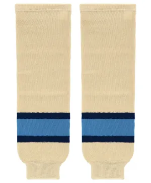 Athletic Knit (AK) HS630-545 Sand/Navy/Sky Blue Knit Ice Hockey Socks