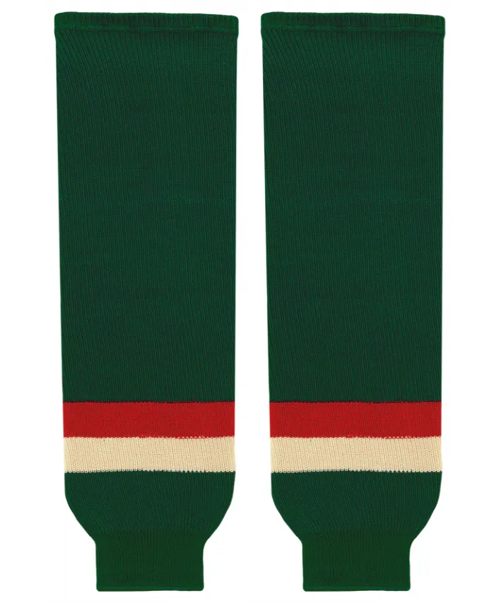 Athletic Knit (AK) HS630-588 2016 Minnesota Wild Stadium Series Dark Green Knit Ice Hockey Socks