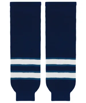 Athletic Knit (AK) HS630-595 Manitoba Moose Navy Knit Ice Hockey Socks