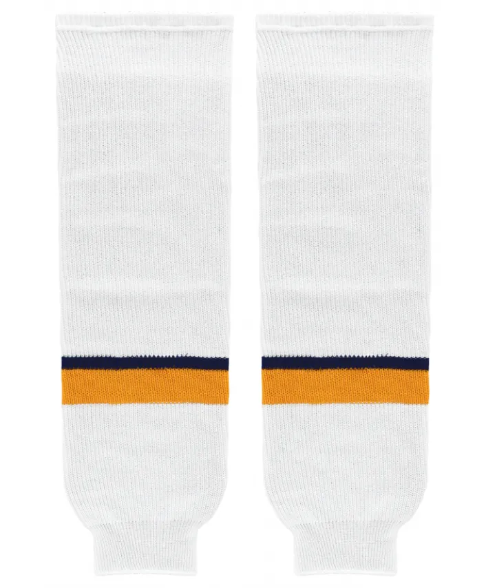 Athletic Knit (AK) HS630-676 2017 Nashville Predators White Knit Ice Hockey Socks