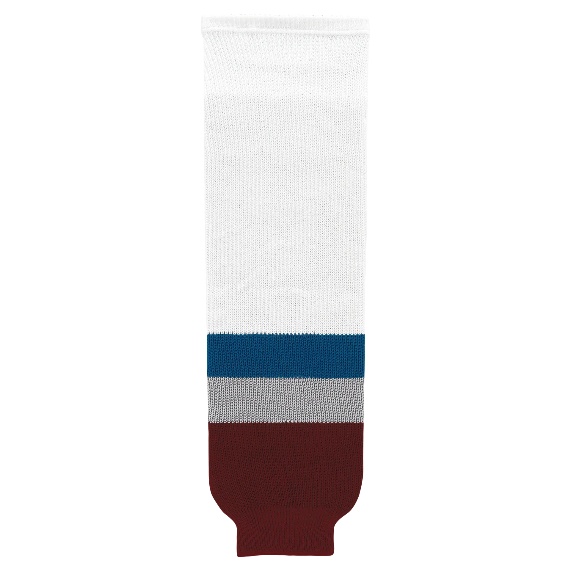 Athletic Knit (AK) HS630-805 2011 Colorado Avalanche White Knit Ice Hockey Socks