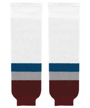 Athletic Knit (AK) HS630-805 2011 Colorado Avalanche White Knit Ice Hockey Socks