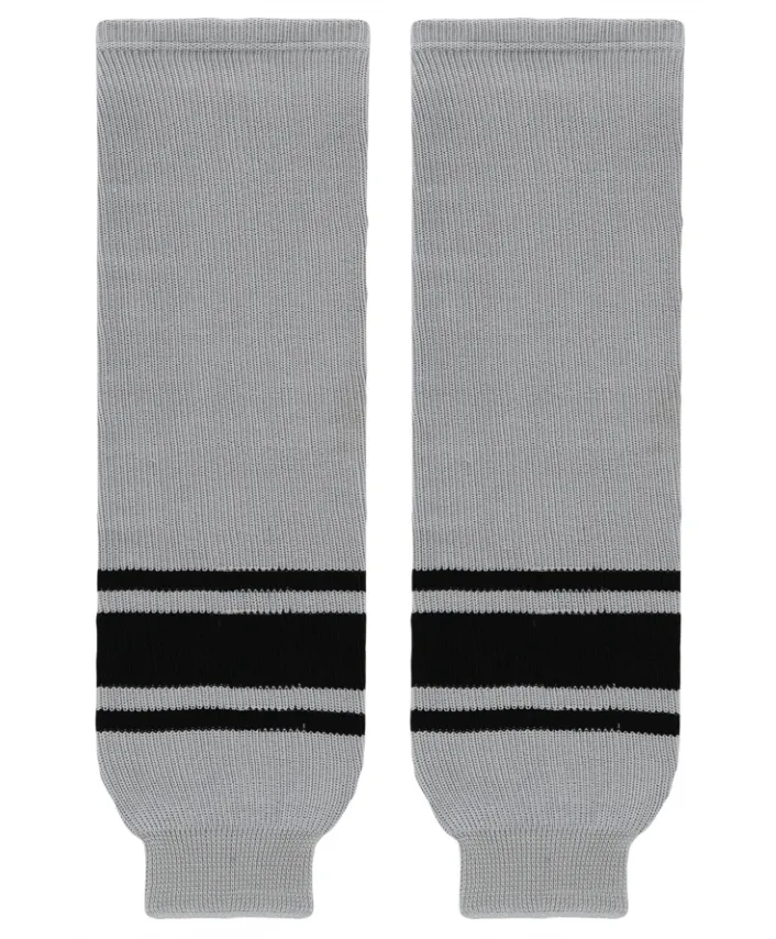 Athletic Knit (AK) HS630-822 Grey/Black Knit Ice Hockey Socks