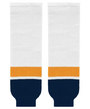 Athletic Knit (AK) HS630-872 2013 Nashville Predators White Knit Ice Hockey Socks