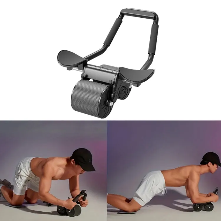 Automatic Rebound Abdominal Roller With Elbow Support & Mobile Phone Bracket Timing Model White