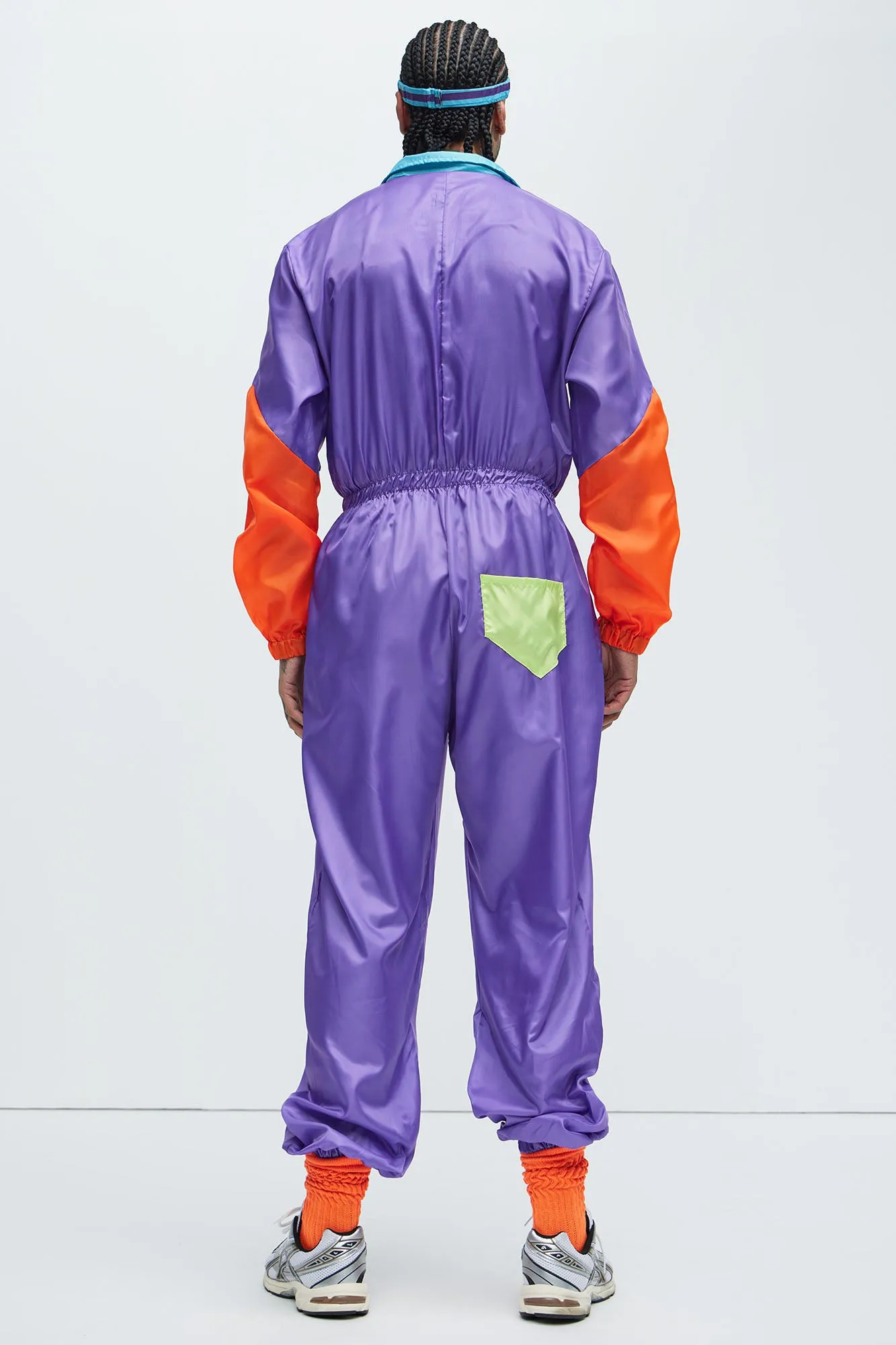 Awesome 80's Track Suit Costume - Purple/combo