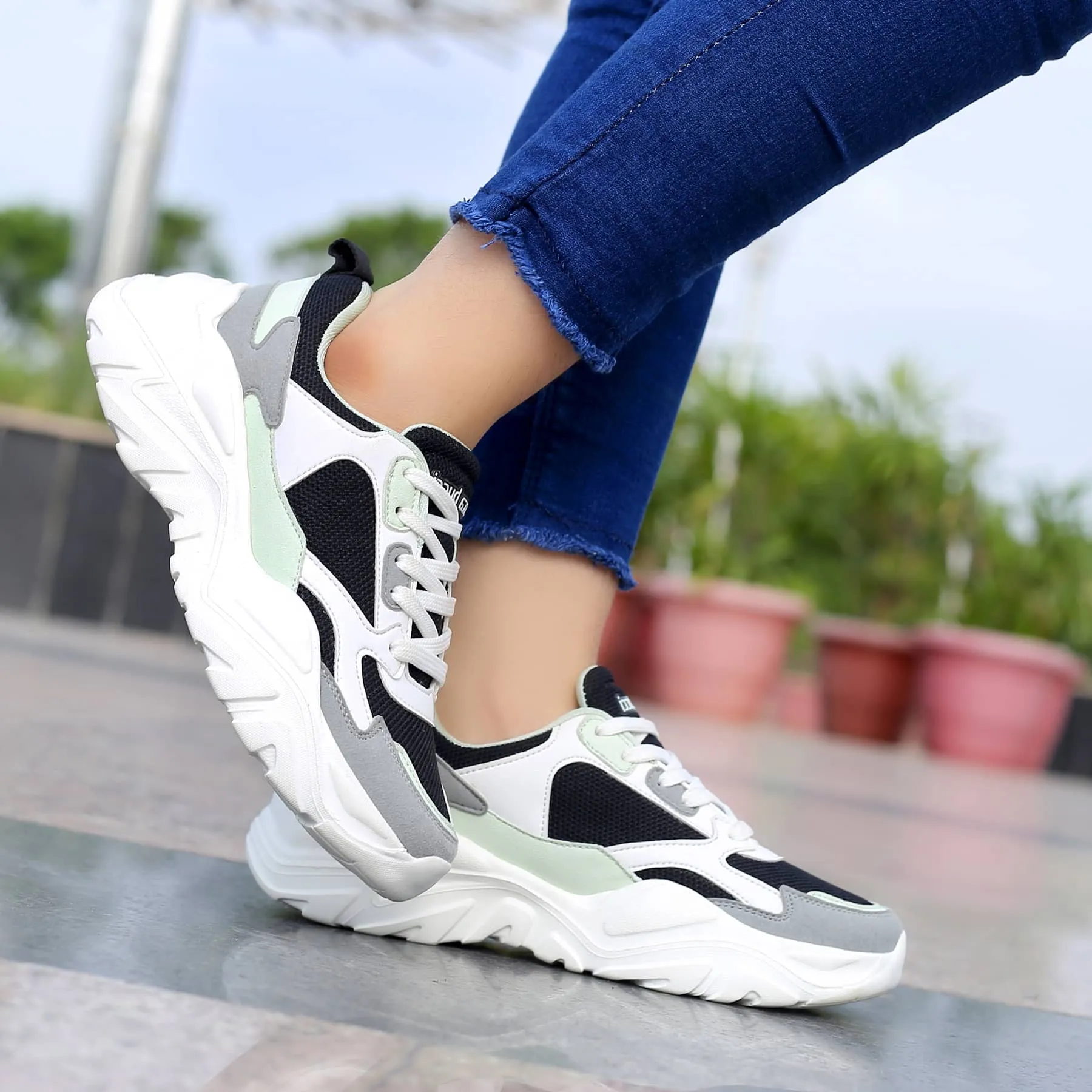 Bacca Bucci SPARK Low-top Platform ColorBlock Fashion Sneakers For Women | StreetWear Chunky Sneakers