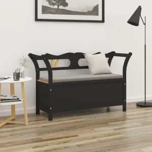 Bench Black 107x45x75.5 cm Solid Wood Fir