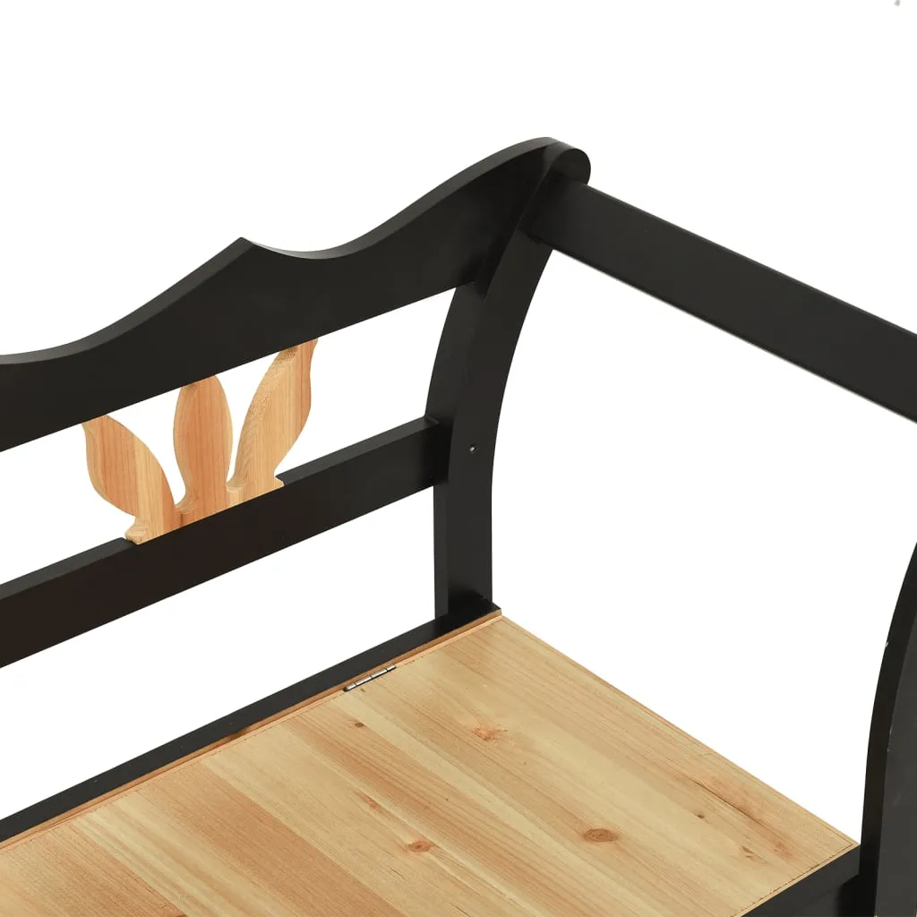 Bench Black 107x45x75.5 cm Solid Wood Fir