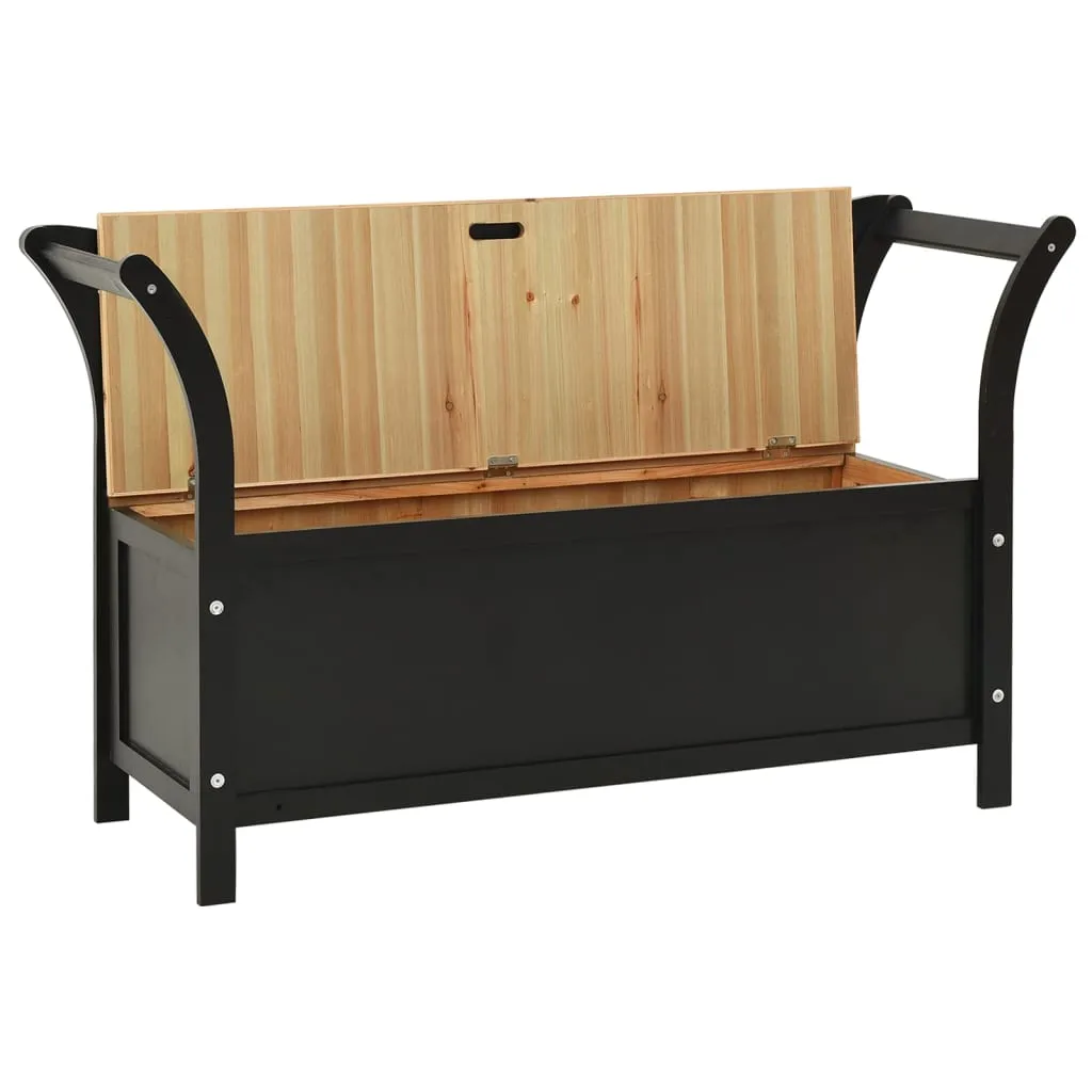 Bench Black 107x45x75.5 cm Solid Wood Fir