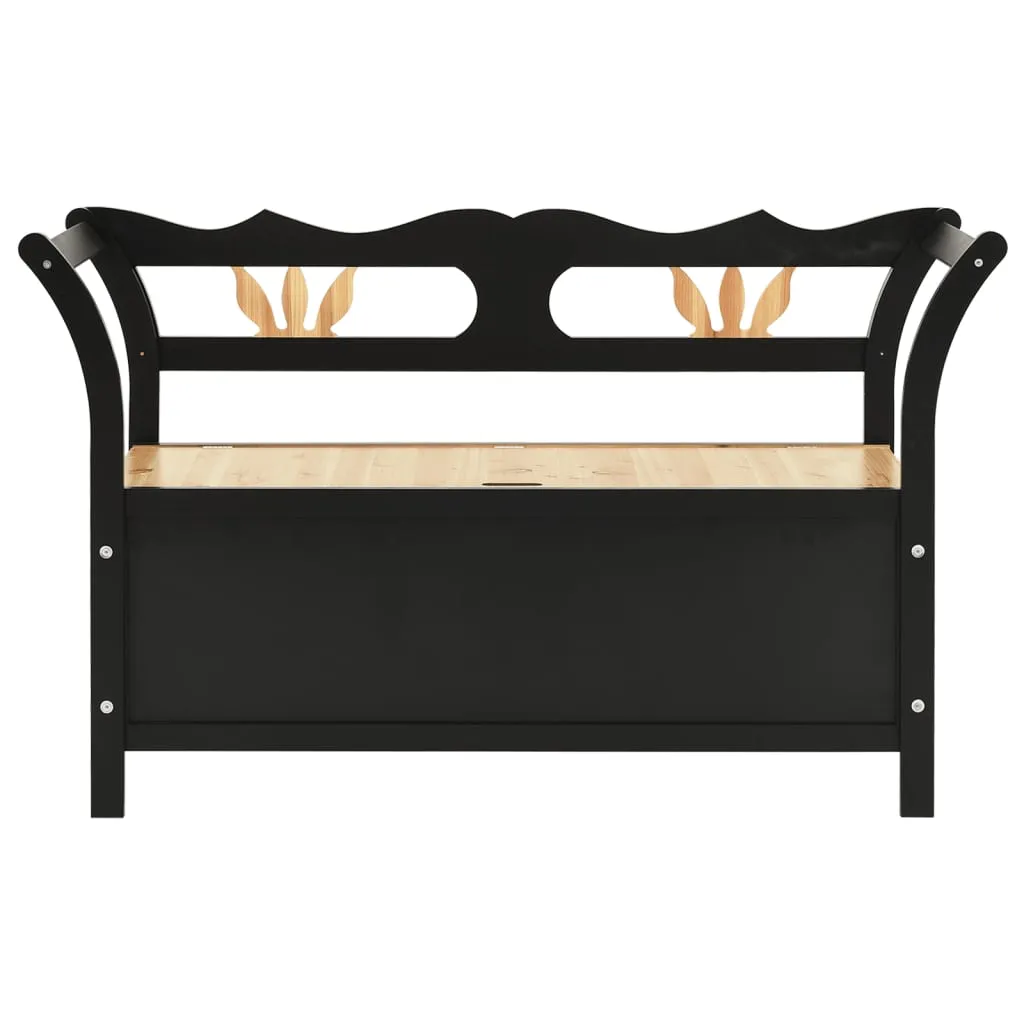 Bench Black 107x45x75.5 cm Solid Wood Fir