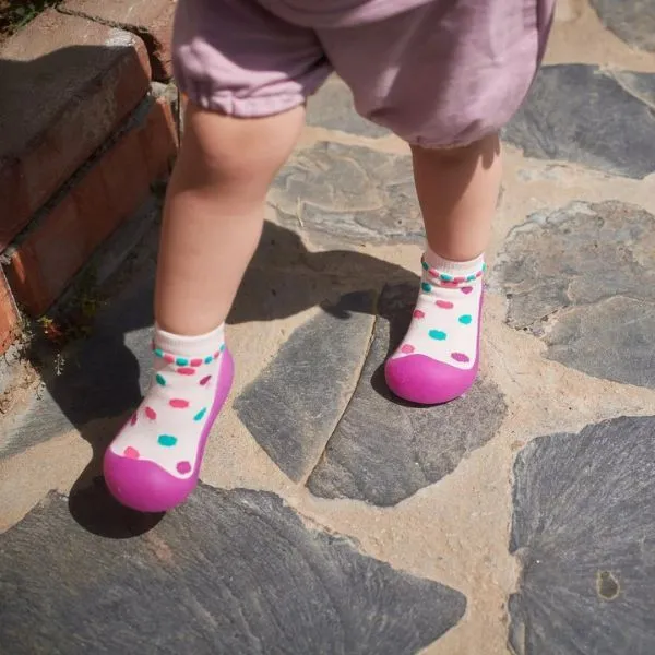 BigToes First Walker Shoes - Chameleon - Original Polka Pink