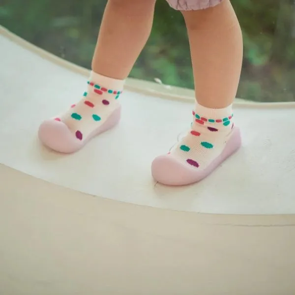 BigToes First Walker Shoes - Chameleon - Original Polka Pink