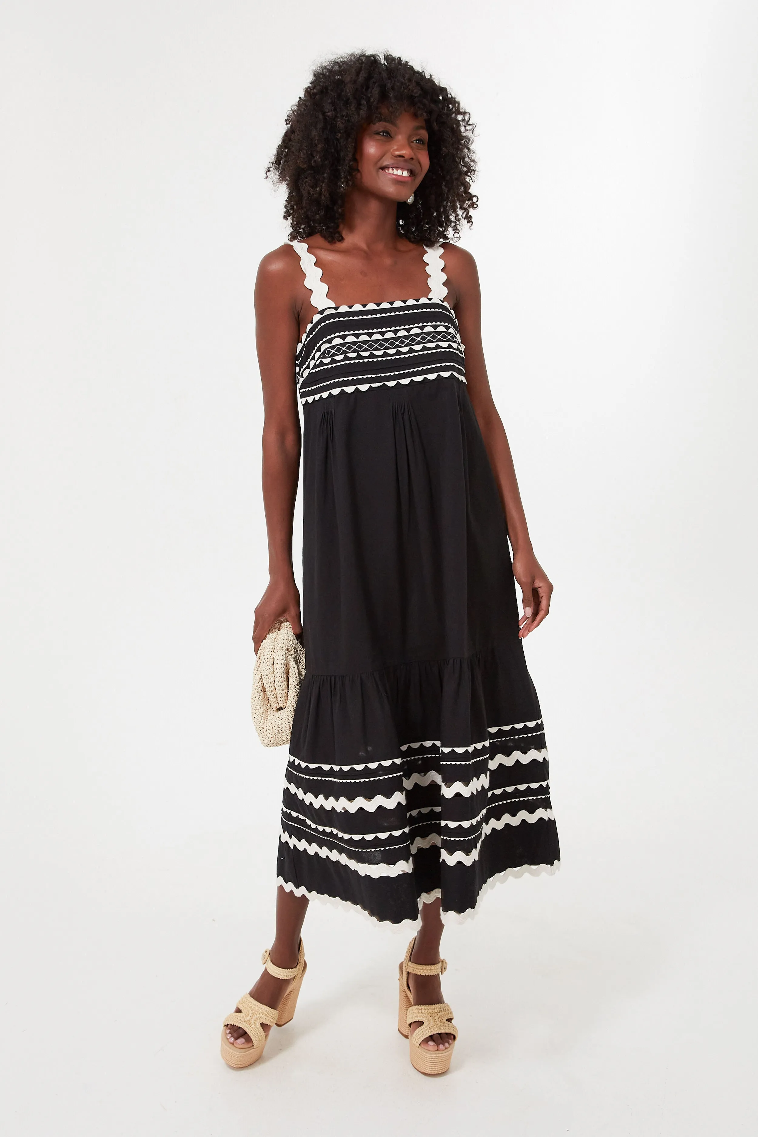 Black Ryleigh Ric Rac Sleeveless Dress