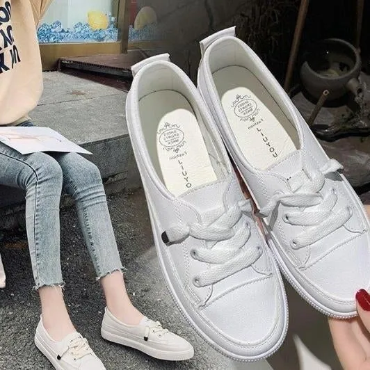 board shoes leather surface small white shoes womens Korean version versatile Instagram womens shoes