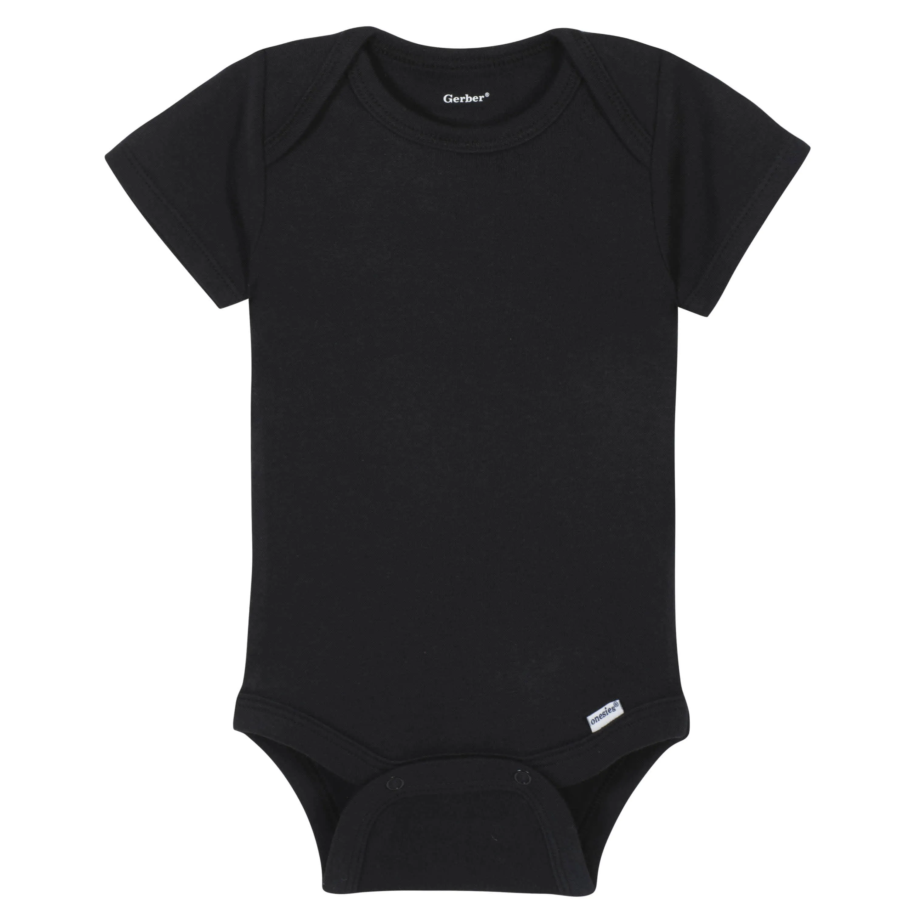 Boys Black Classic Short Sleeve Onesies® Brand Bodysuit