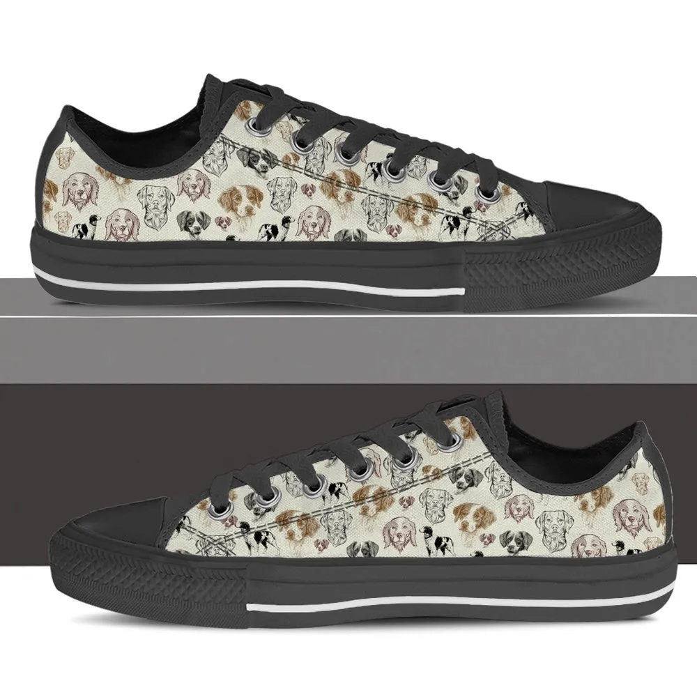 Brittany Spaniel Low Top Shoes - Low Top Sneaker, Dog Printed Shoes, Canvas Shoes For Men, Women