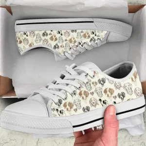 Brittany Spaniel Low Top Shoes - Low Top Sneaker, Dog Printed Shoes, Canvas Shoes For Men, Women