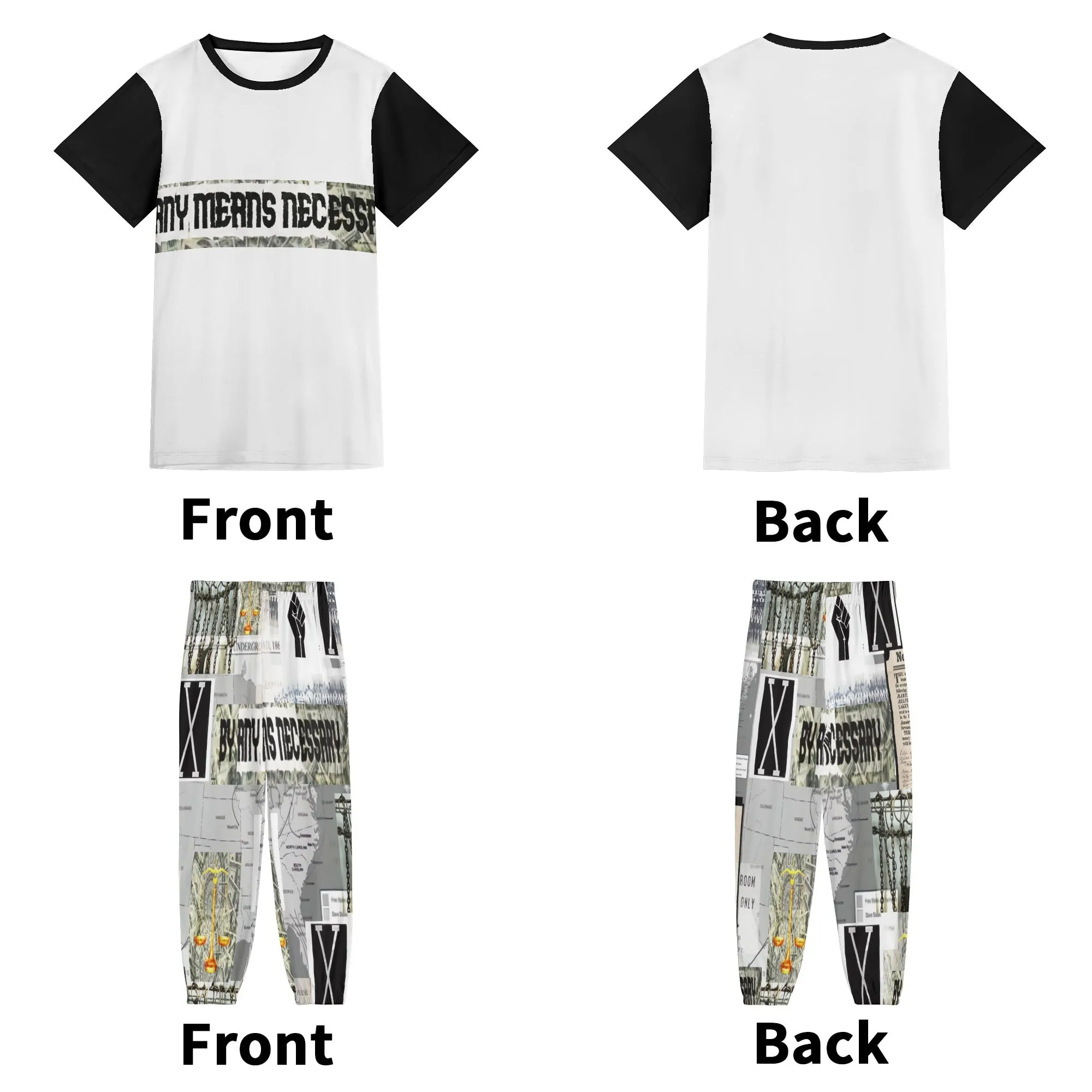 By Any Means Necessary - B.A.M.N Mens Short Sleeve Sports Outfit Set