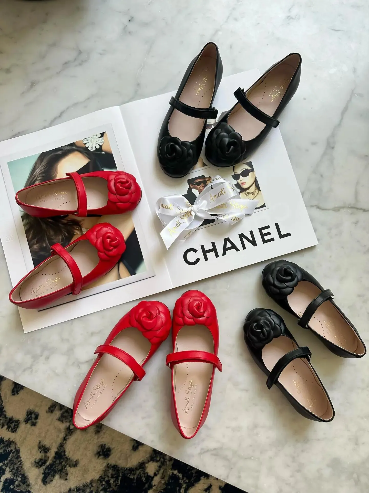 Camille- Red Leather Mary Jane Shoes