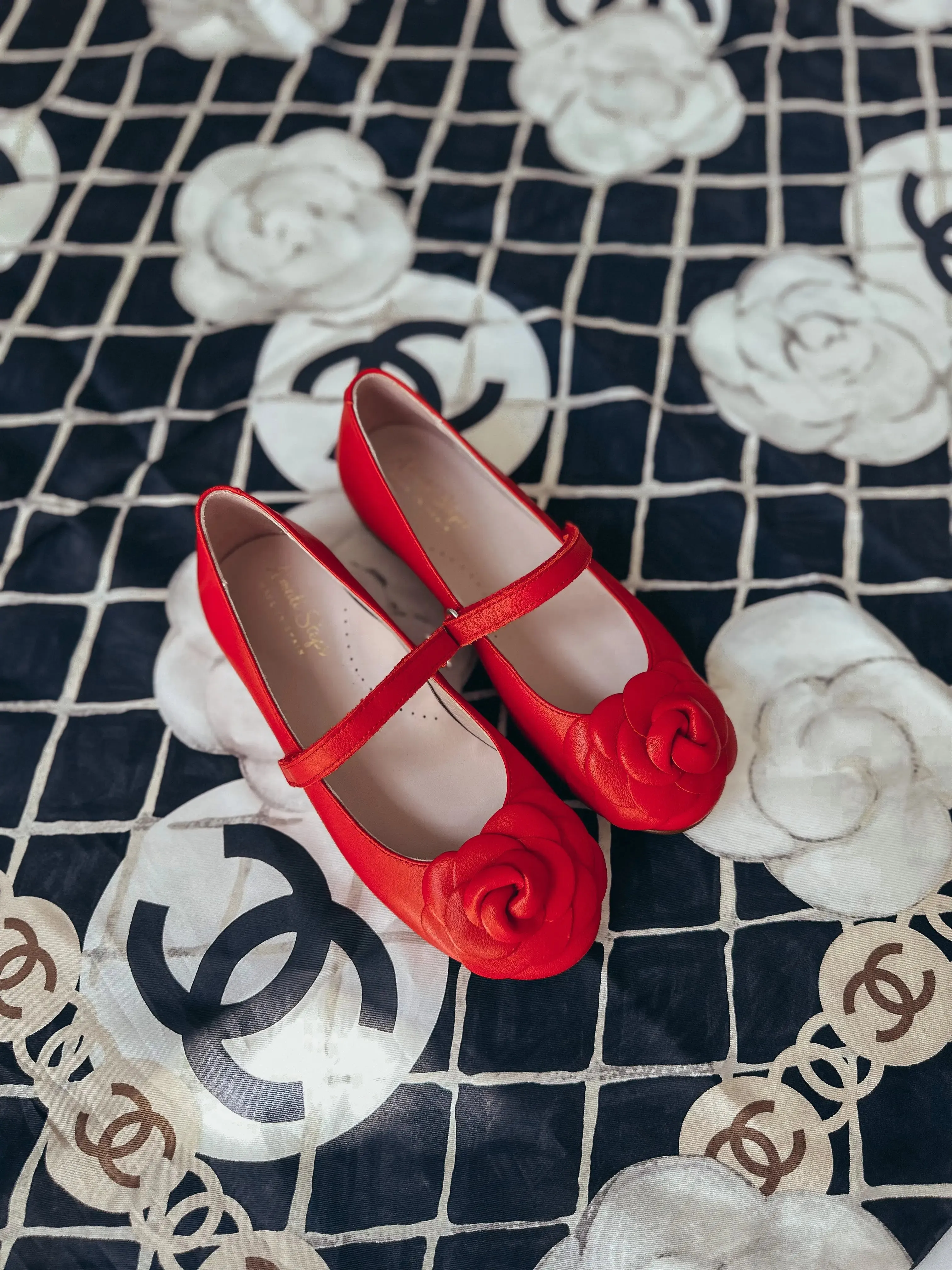 Camille- Red Leather Mary Jane Shoes