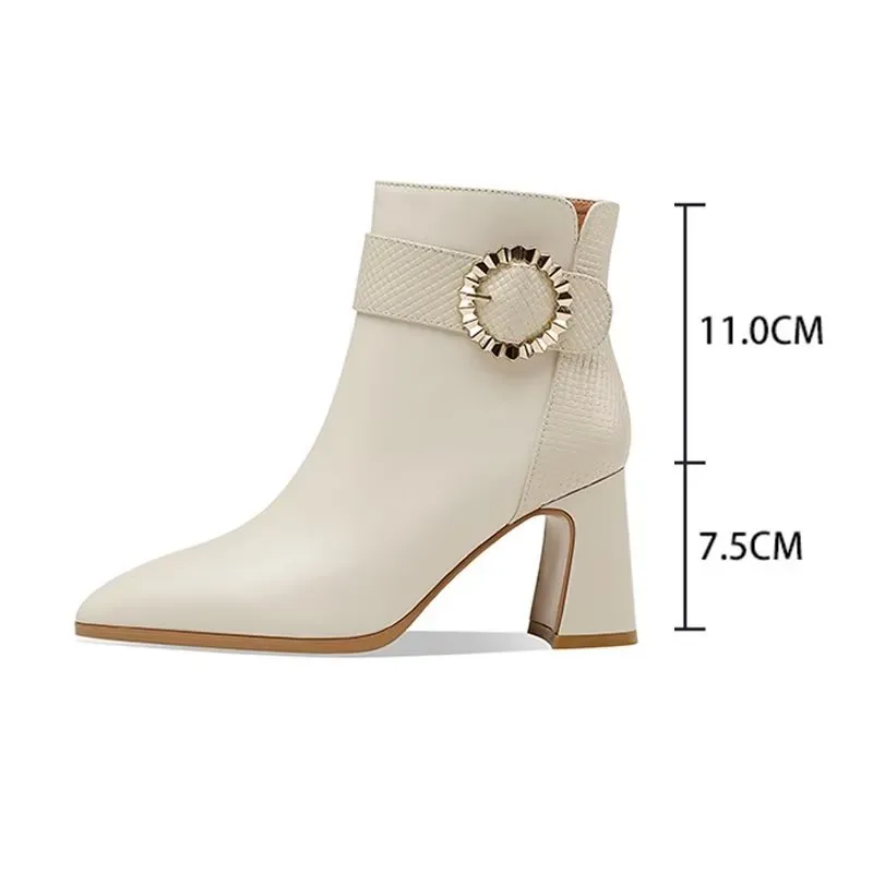 Chic Cowhide Pointed Toe Stiletto Boots q