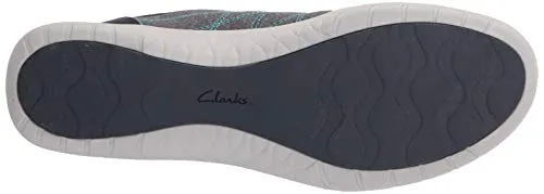 Clarks Womens Adella Holly Sneaker Navy Textile 5 Us Pair of Shoes