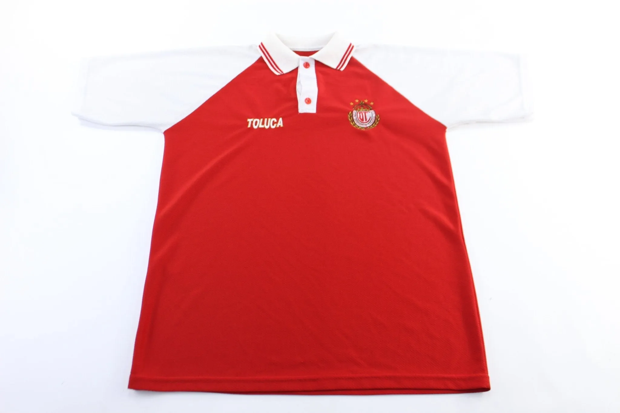 Club Deportivo Toluca Embroidered Red & White Soccer Jersey